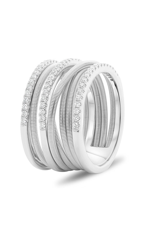 Roman and Jules White Gold Stacked Coil Pave Ring MR736-2