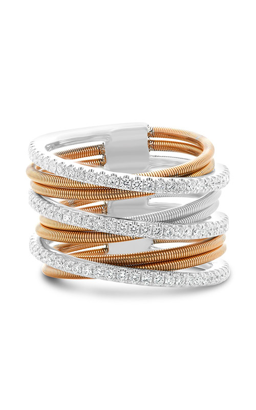 Roman and Jules White & Rose Gold Diamond Pave Coil Ring MR739-4