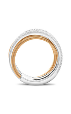 Roman and Jules White & Rose Gold Diamond Pave Coil Ring MR739-4