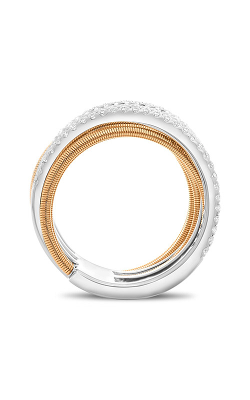 Roman and Jules White & Rose Gold Diamond Pave Coil Ring MR739-4
