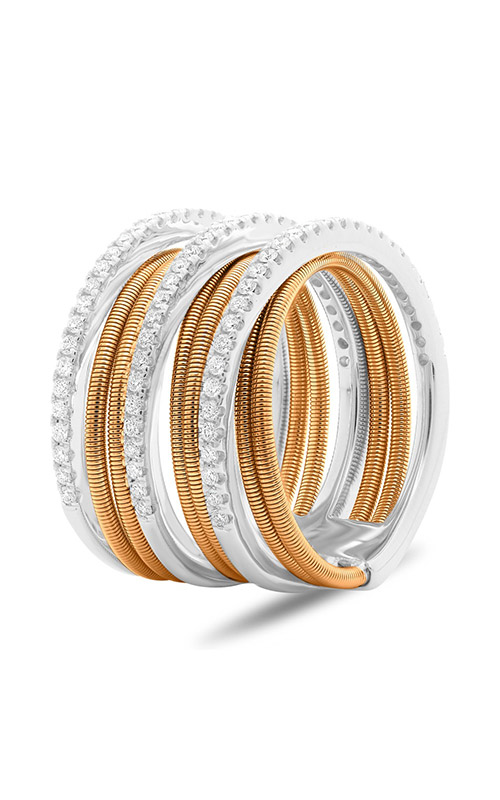 Roman and Jules White & Rose Gold Diamond Pave Coil Ring MR739-4