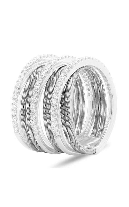 Roman and Jules White Gold Diamond Pave Coil Ring MR739-2