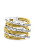 Roman and Jules White & Yellow Gold Diamond Pave Coil Ring MR739-3