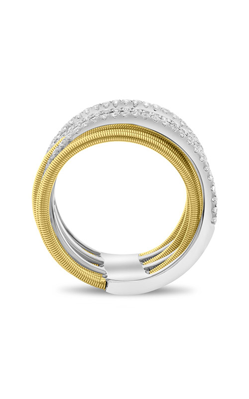 Roman and Jules White & Yellow Gold Diamond Pave Coil Ring MR739-3
