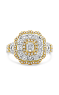 Roman and Jules White & Rose Gold Triple Halo Diamond Ring NR766C-18