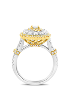 Roman and Jules White & Rose Gold Triple Halo Diamond Ring NR766C-18