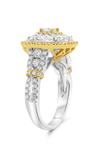 Roman and Jules White & Rose Gold Triple Halo Diamond Ring NR766C-18