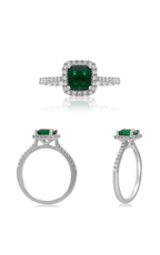 18K White Gold Diamond Halo Ring