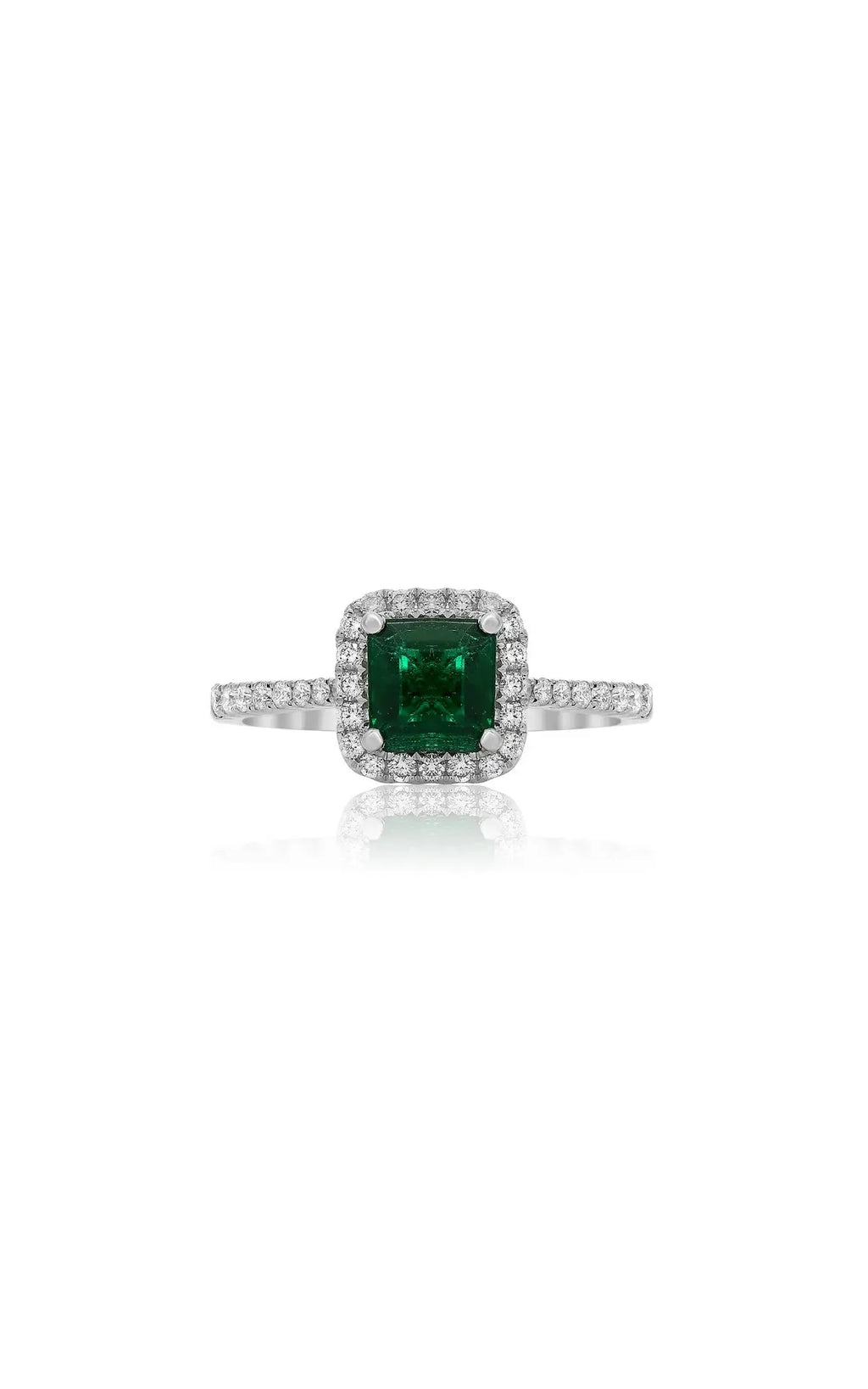 18K White Gold Diamond Halo Ring