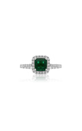 18K White Gold Diamond Halo Ring