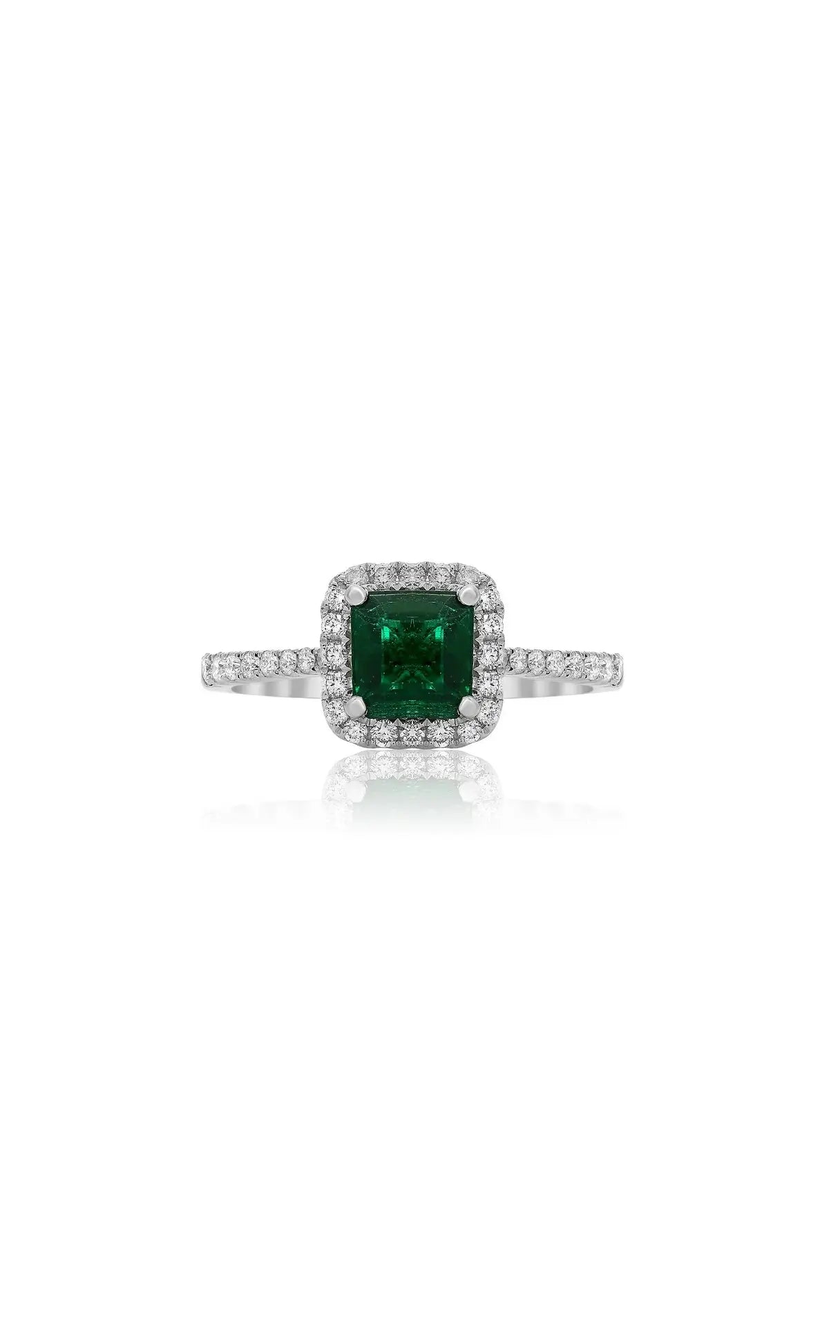 18K White Gold Diamond Halo Ring