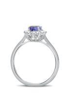 Roman and Jules White Gold Tanzanite Flowering Halo Ring MR500-92