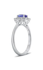 Roman and Jules White Gold Tanzanite Flowering Halo Ring MR500-92