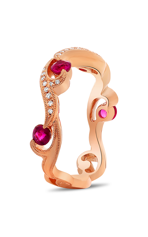 Roman and Jules Rose Gold Ruby & Diamond Filigree Ring NR1071-2