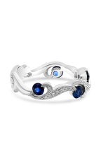 Roman and Jules White Gold Sapphire & Diamond Filigree Ring NR1071-1