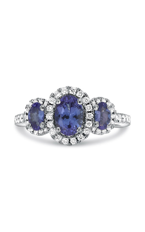 Roman and Jules Nickel Free Triple Tanzanite Halo Ring KR4218WTZ
