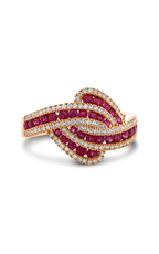 Rose Gold Ruby & Diamond Twist Ring