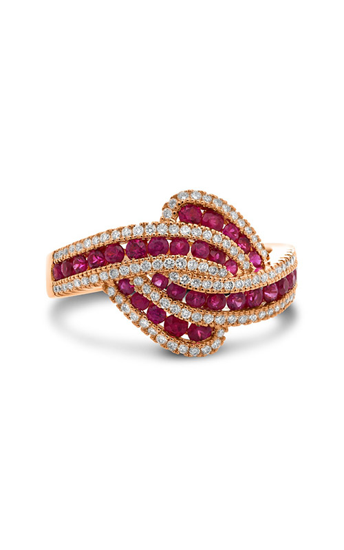 Roman and Jules Rose Gold Ruby & Diamond Twist Ring UR2123-4
