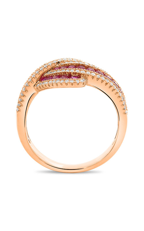 Roman and Jules Rose Gold Ruby & Diamond Twist Ring UR2123-4