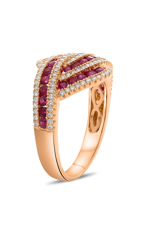 Roman and Jules Rose Gold Ruby & Diamond Twist Ring UR2123-4