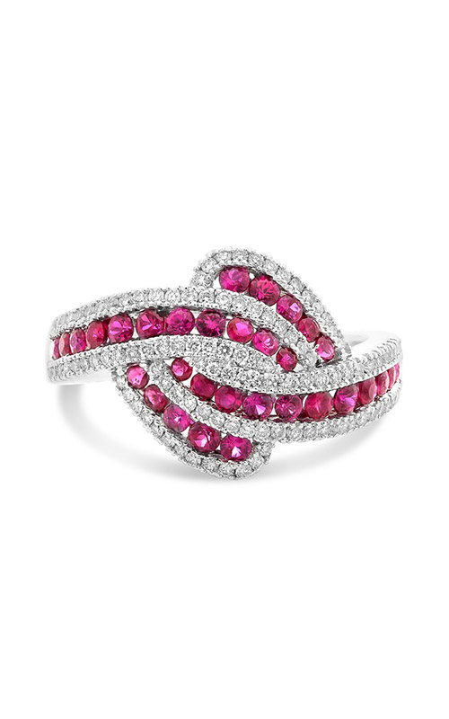 Roman and Jules White Gold Ruby & Diamond Twist Ring UR2123-1