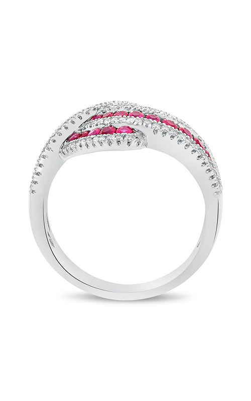 Roman and Jules White Gold Ruby & Diamond Twist Ring UR2123-1