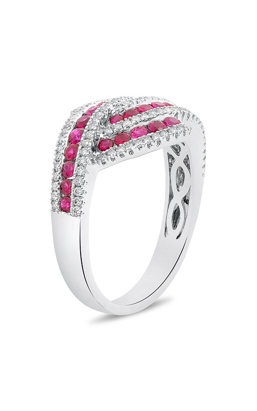 Roman and Jules White Gold Ruby & Diamond Twist Ring UR2123-1