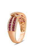 Roman and Jules White Gold Sapphire & Diamond Ribbon Ring UR2118-2