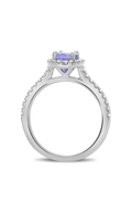 Roman and Jules White Gold Oval Tanzanite Halo Ring KR3648WTZ-2