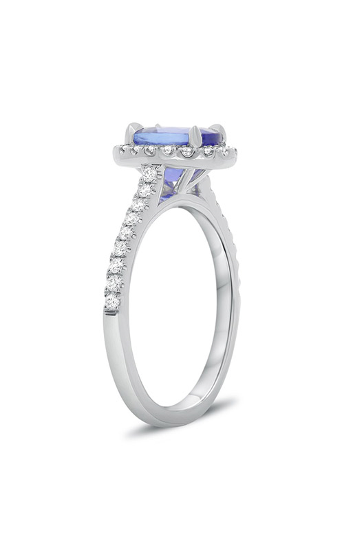 Roman and Jules White Gold Oval Tanzanite Halo Ring KR3648WTZ-2