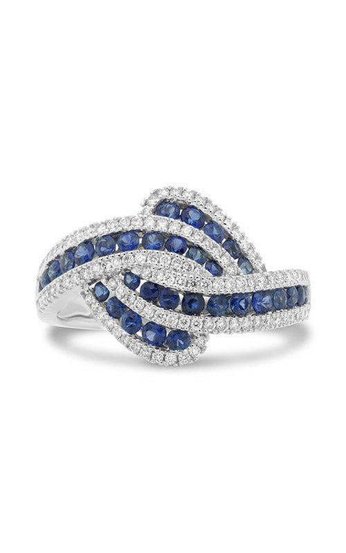 Roman and Jules White Gold Sapphire & Diamond Twist Ring UR2123-2