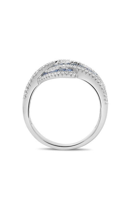 Roman and Jules White Gold Sapphire & Diamond Twist Ring UR2123-2