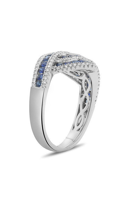 Roman and Jules White Gold Sapphire & Diamond Twist Ring UR2123-2