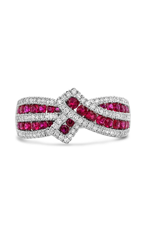 Roman and Jules White Gold Ruby & Diamond Ribbon Ring UR2118-1