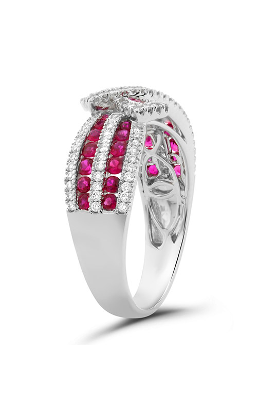 Roman and Jules White Gold Ruby & Diamond Ribbon Ring UR2118-1