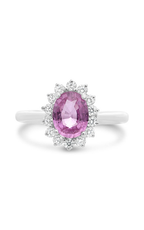 Roman and Jules Oval Pink Sapphire Halo Ring MR500-99