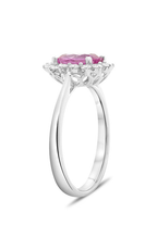 Roman and Jules Oval Pink Sapphire Halo Ring MR500-99