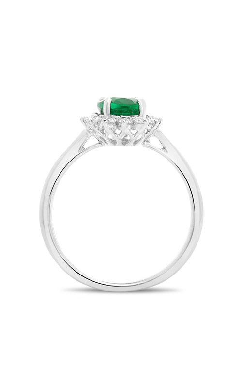 Roman and Jules White Gold Emerald Flowering Halo Ring MR500-98