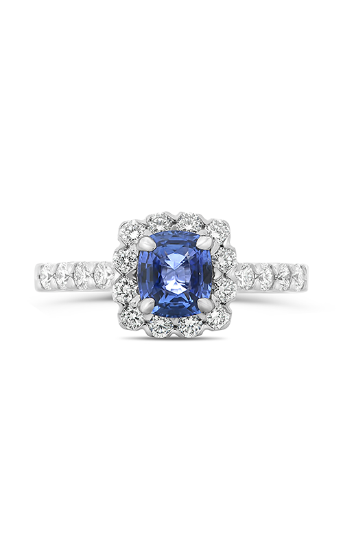 Roman and Jules Cushion Cut Blue Sapphire & Diamond Ring KR1681W-8