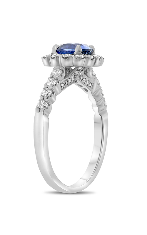 Roman and Jules Cushion Cut Blue Sapphire & Diamond Ring KR1681W-8