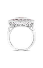 Roman and Jules Oval Ruby & Diamond Triple Halo Ring AR1017-1