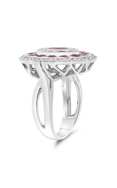 Roman and Jules Oval Ruby & Diamond Triple Halo Ring AR1017-1
