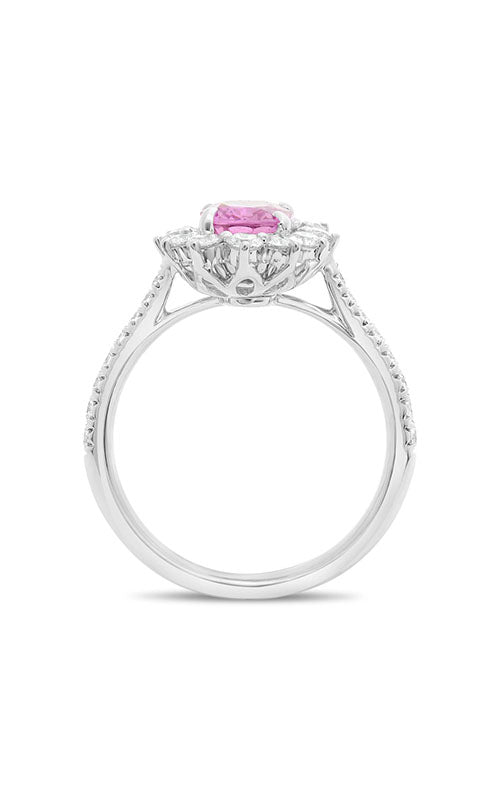 Roman and Jules Oval Pink Sapphire Halo Pave Ring MR611-77