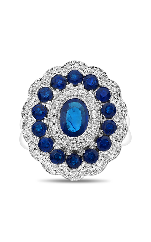 Roman and Jules Oval Blue Sapphire & Diamond Triple Halo Ring AR1017-2