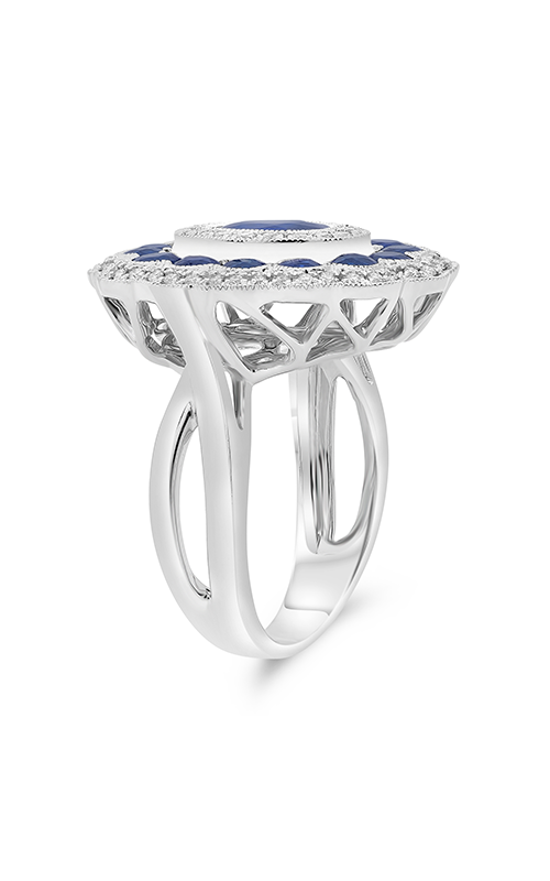 Roman and Jules Oval Blue Sapphire & Diamond Triple Halo Ring AR1017-2