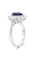 Roman and Jules Pear-shaped Sapphire Halo Ring MR611A-1