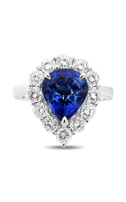 Roman and Jules Pear-shaped Blue Sapphire Halo Ring MR591A-1