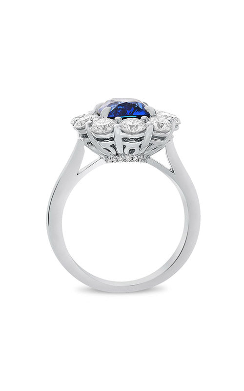 Roman and Jules Oval Sapphire Shared Prong Halo Ring KR2636WSP-18K-1