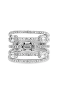 14K White Gold Multi Row Ring