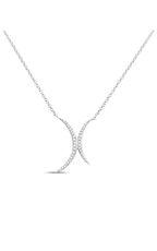 Roman and Jules Double Crescent Diamond Pave Necklace EN1031-1